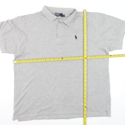 Polo Ralph Lauren Men's Grey Short Sleeve Collared Polo Shirt Size XL