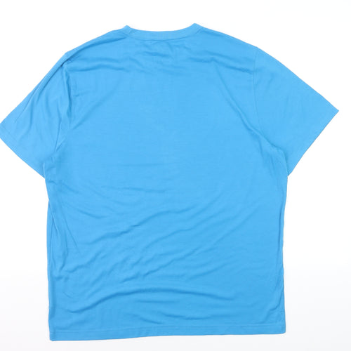 Fila Men's Blue Crew Neck Short Sleeve Polyester Blend T-Shirt Size L