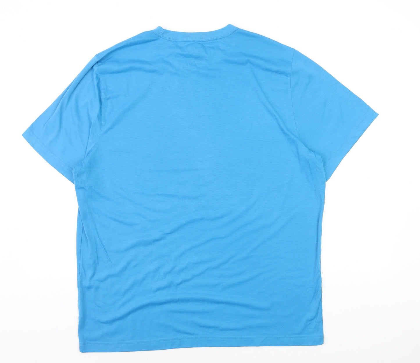 Fila Men's Blue Crew Neck Short Sleeve Polyester Blend T-Shirt Size L