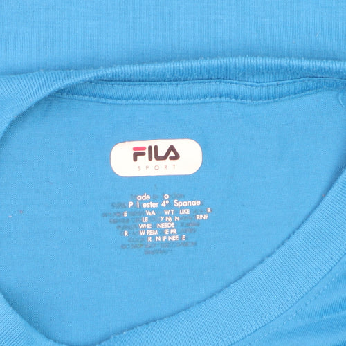 Fila Men's Blue Crew Neck Short Sleeve Polyester Blend T-Shirt Size L