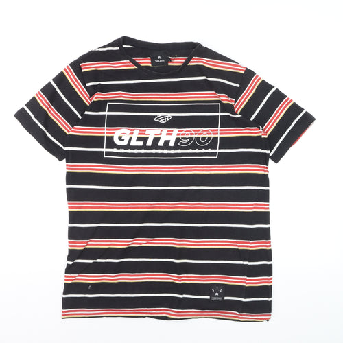 St Goliath Men's Multicoloured Striped Cotton Crew Neck T-Shirt Size S