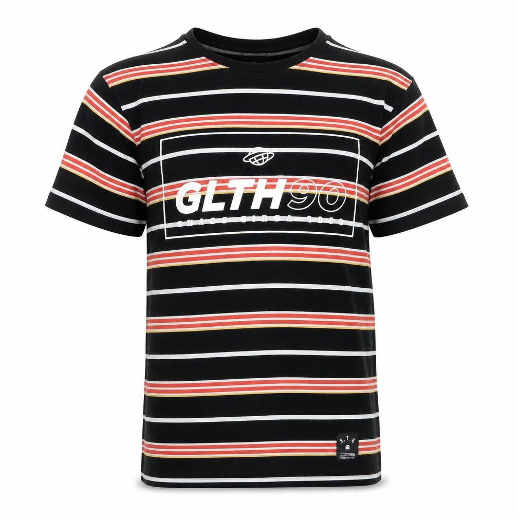 St Goliath Men's Multicoloured Striped Cotton Crew Neck T-Shirt Size S