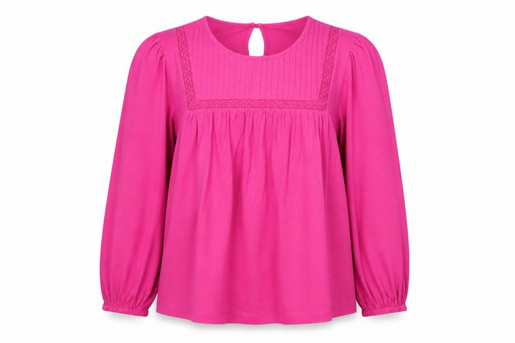 Marks and Spencer Womens Pink Long Sleeve Cotton Tunic Blouse Size S