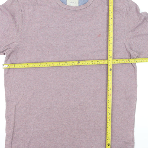 White Stuff Men's Pink Striped Cotton Polo Shirt Size M