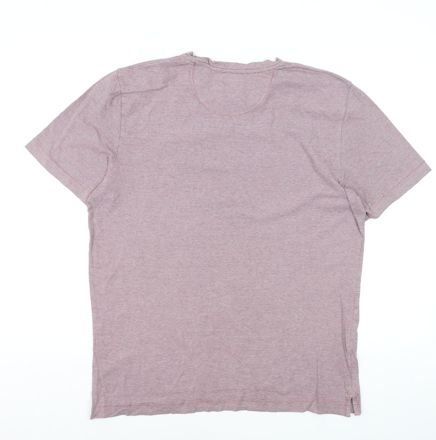 White Stuff Men's Pink Striped Cotton Polo Shirt Size M