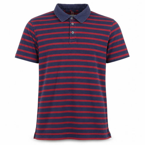 Hackett London Men’s Blue Red Striped Cotton Polo Shirt Size S