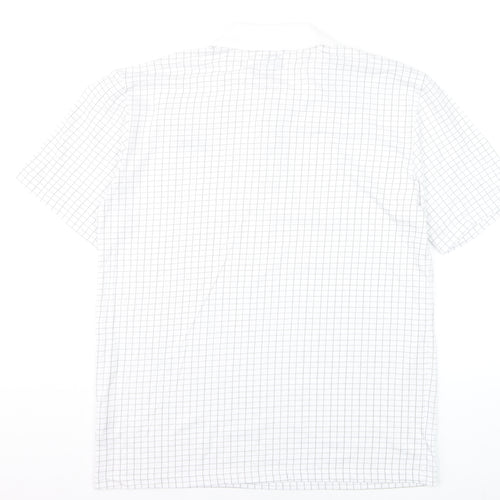 Slazenger Men’s White Check Polo Shirt L Sports Casual