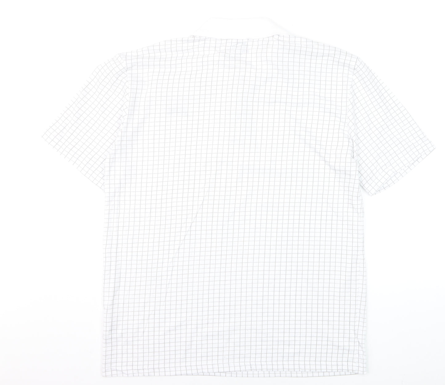 Slazenger Men’s White Check Polo Shirt L Sports Casual