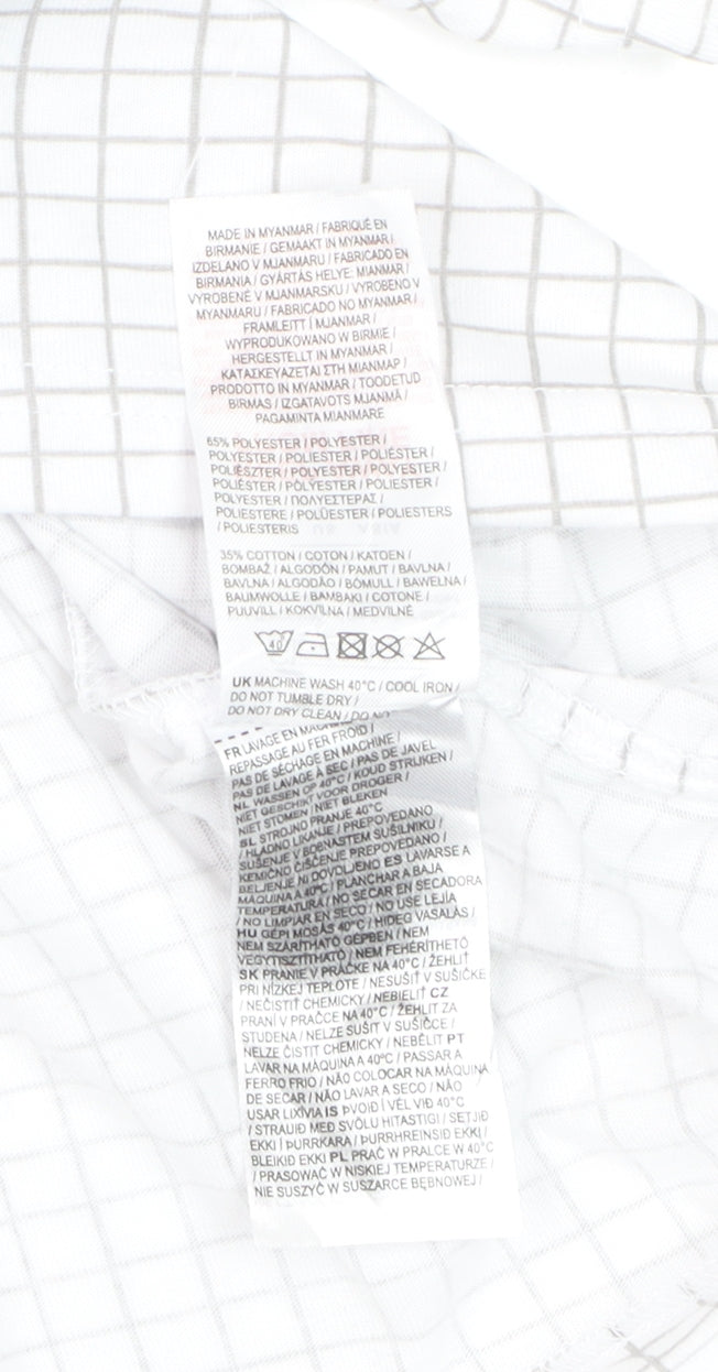 Slazenger Men’s White Check Polo Shirt L Sports Casual
