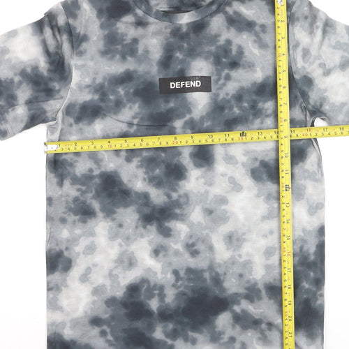 DFND Boys Grey Camo Tie-Dye Crew Neck T-Shirt 13-14 Years