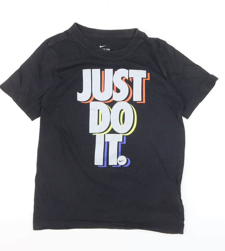 Nike Boys Black 'Just Do It' Graphic T-Shirt 10-11 Years
