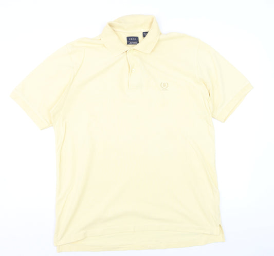 IZOD Men's Beige Cotton Polo Shirt Size M Classic Fit