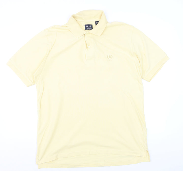 IZOD Men's Beige Cotton Polo Shirt Size M Classic Fit