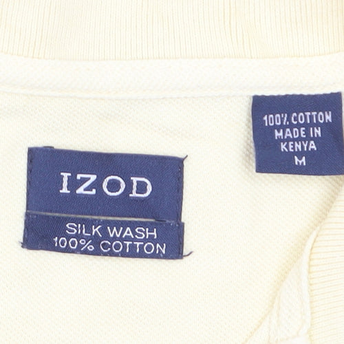 IZOD Men's Beige Cotton Polo Shirt Size M Classic Fit