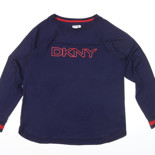 DKNY Men's Blue Long Sleeve Crew Neck Casual Top Size M