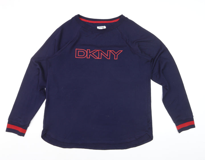 DKNY Men's Blue Long Sleeve Crew Neck Casual Top Size M