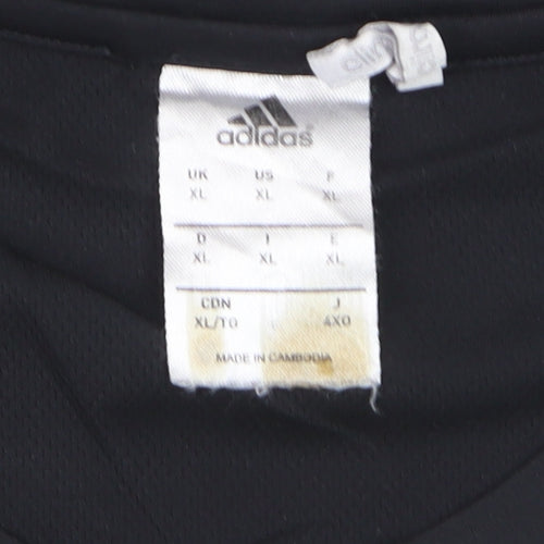 Adidas Men's Black Climalite Crew Neck Sports T-Shirt XL