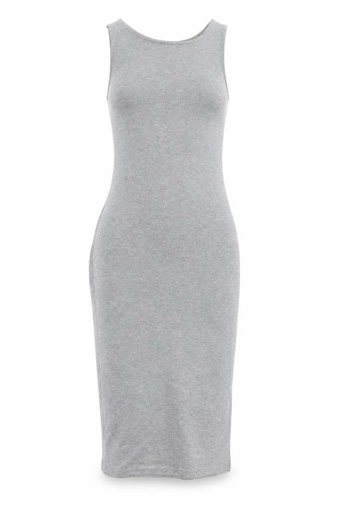 Miss Selfridge Women’s Grey Sleeveless Bodycon Midi Dress Size 10