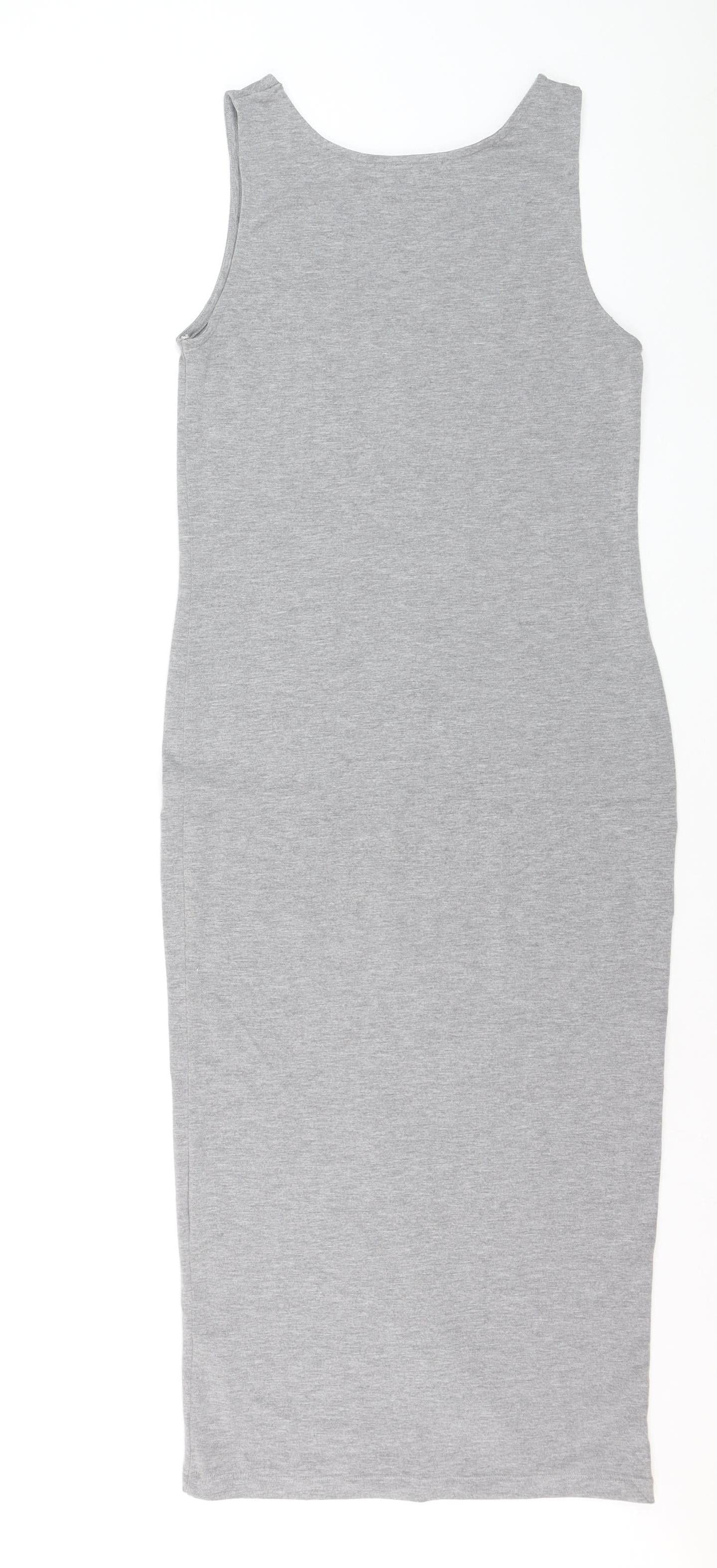 Miss Selfridge Women’s Grey Sleeveless Bodycon Midi Dress Size 10