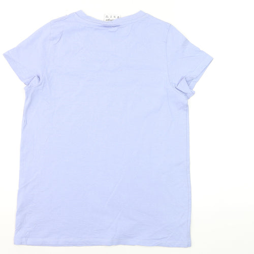Slazenger Women's Blue V-Neck Cotton Short Sleeve T-Shirt UK 10