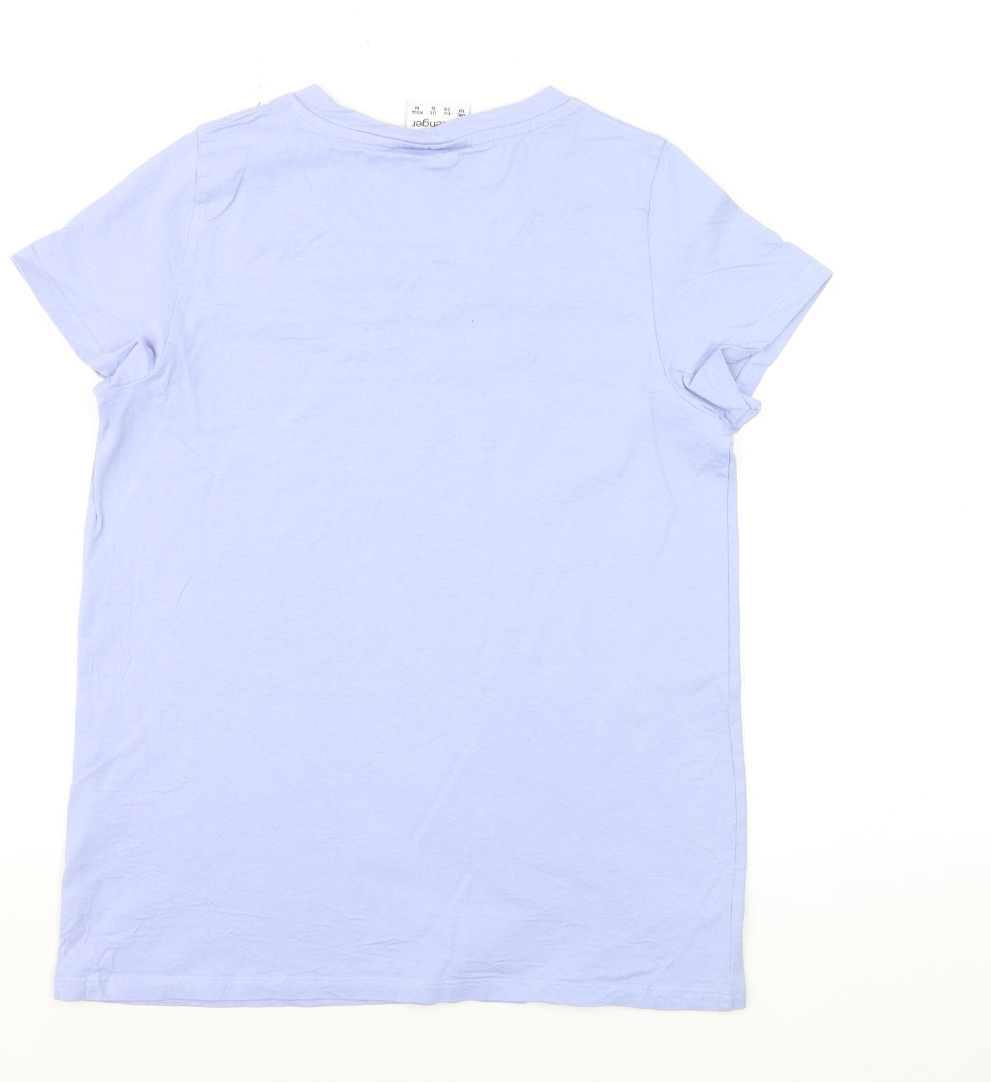 Slazenger Women's Blue V-Neck Cotton Short Sleeve T-Shirt UK 10