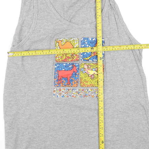 American Zone Men’s Grey Cotton Tank Top XXL Fuerteventura Graphic