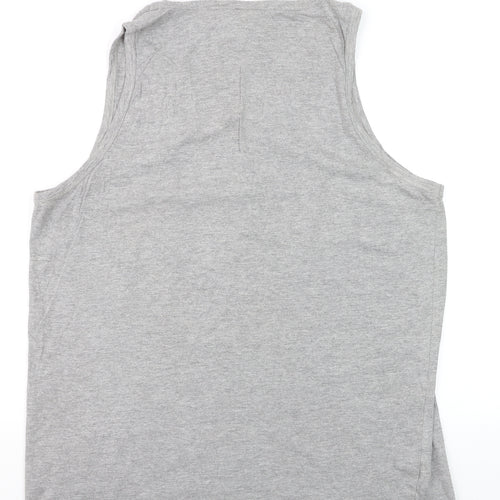 American Zone Men’s Grey Cotton Tank Top XXL Fuerteventura Graphic