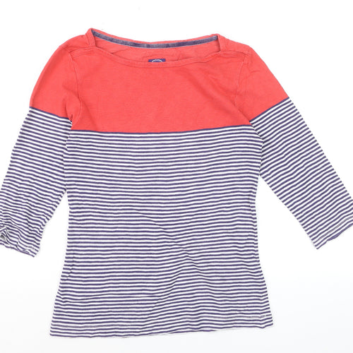 Joules Womens Multicoloured Striped 3/4 Sleeve Cotton T-Shirt Size 12