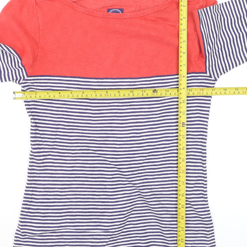 Joules Womens Multicoloured Striped 3/4 Sleeve Cotton T-Shirt Size 12