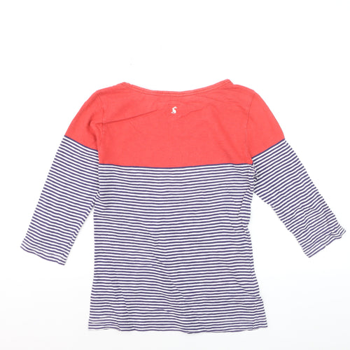 Joules Womens Multicoloured Striped 3/4 Sleeve Cotton T-Shirt Size 12