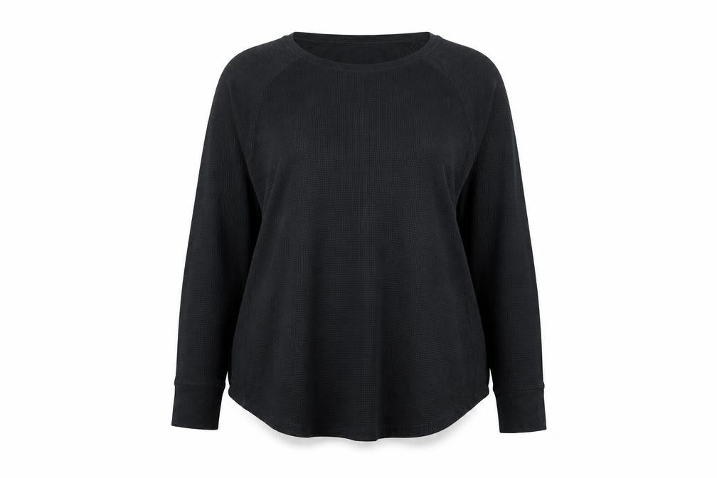 Front view of Mossimo Supply Co. women’s black xl long sleeve basic t-shirt
