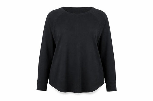 Front view of Mossimo Supply Co. women’s black xl long sleeve basic t-shirt