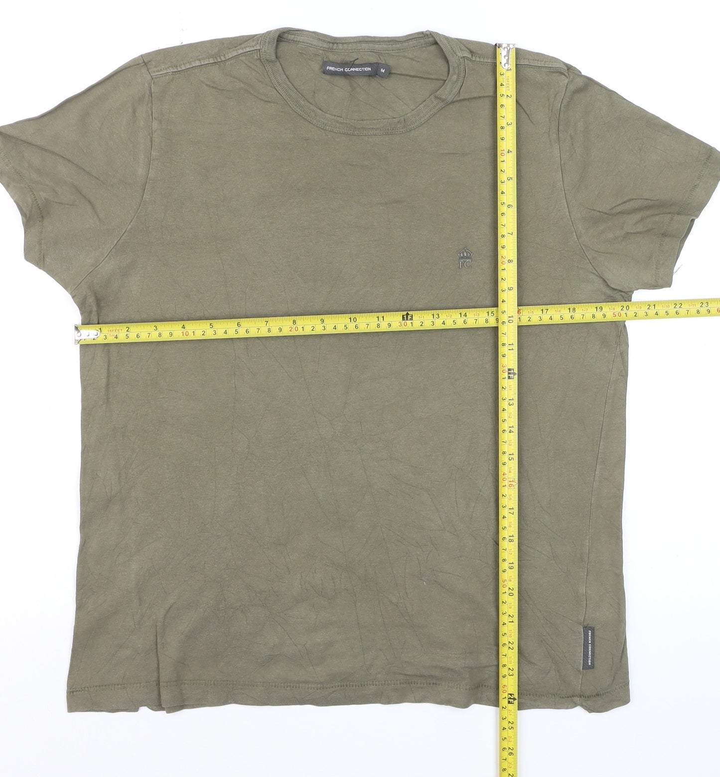 French Connection Men's Green M Crew Neck Cotton T-Shirt