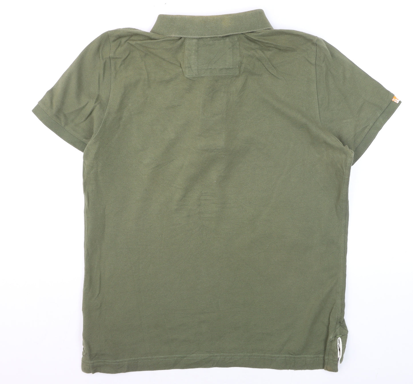 Superdry Men's Green Cotton Polo Shirt M Embroidered Preppy Style
