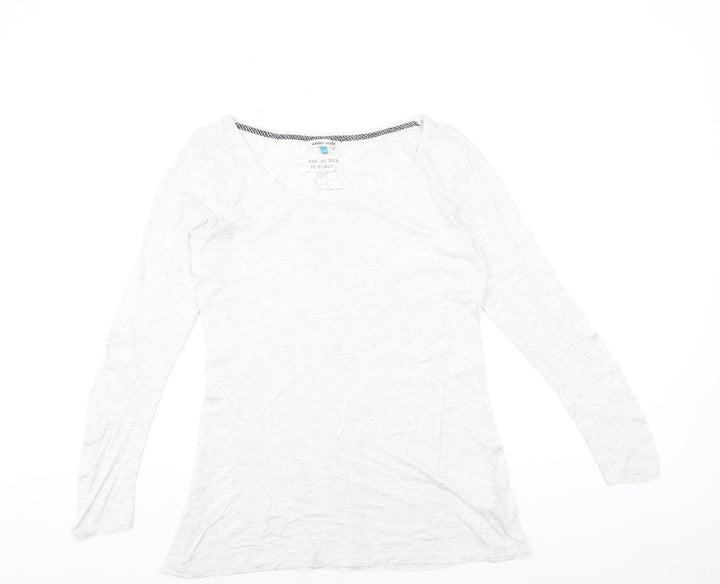 White Stuff Women's White Long Sleeve Cotton Jersey T-Shirt Size 12