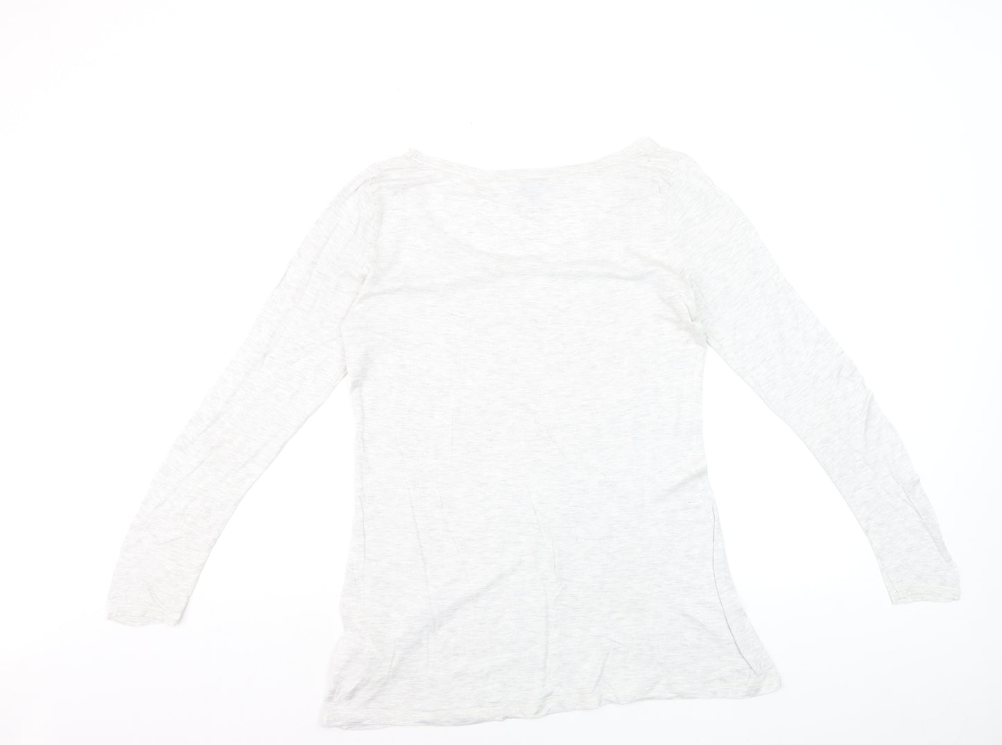 White Stuff Women's White Long Sleeve Cotton Jersey T-Shirt Size 12