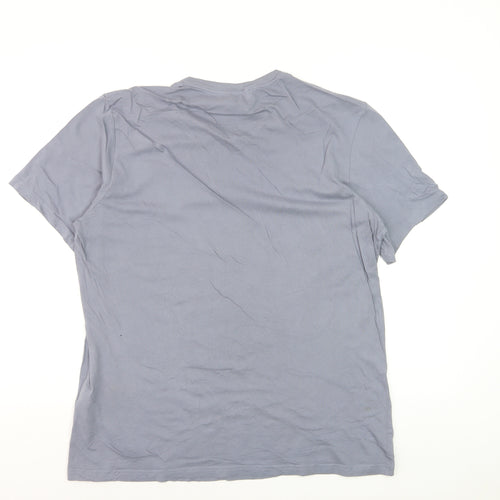 Emporio Armani Men's Blue Crew Neck Cotton T-Shirt Size L
