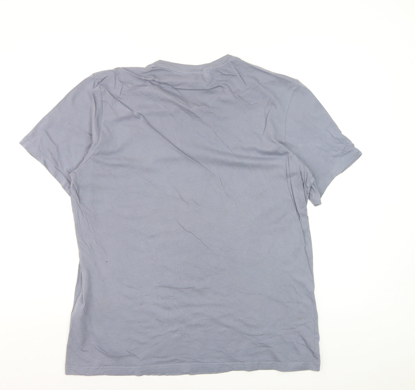 Emporio Armani Men's Blue Crew Neck Cotton T-Shirt Size L
