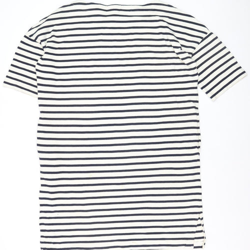 Kin by John Lewis Women White Striped Cotton T-Shirt Dress L