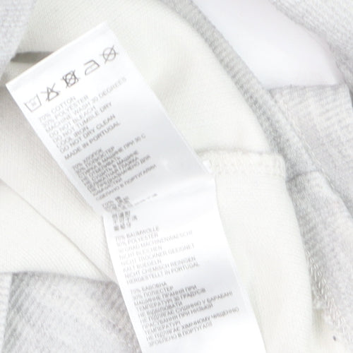 Reiss Womens Grey Long Sleeve Henley Cotton Jersey Top Size M
