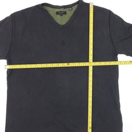 Ted Baker Men's Black V-Neck Short Sleeve T-Shirt Size L Cotton