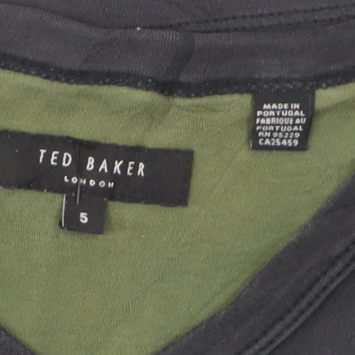 Ted Baker Men's Black V-Neck Short Sleeve T-Shirt Size L Cotton