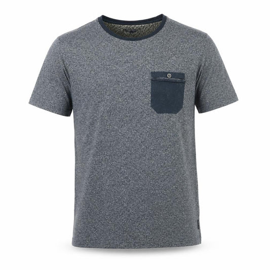 Front view of Ted Baker Men Blue Crew Neck Short Sleeve Cotton T-Shirt, size L