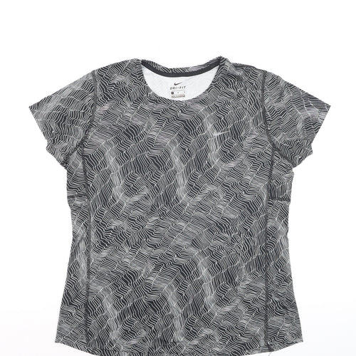 Nike Women's Black Dri-Fit Running T-Shirt Size L Lightweight Activewear Top