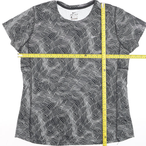 Nike Women's Black Dri-Fit Running T-Shirt Size L Lightweight Activewear Top