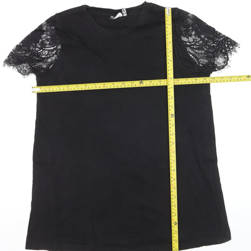 ASOS DESIGN Women’s Black Lace Sleeve Maternity T-Shirt Size 10