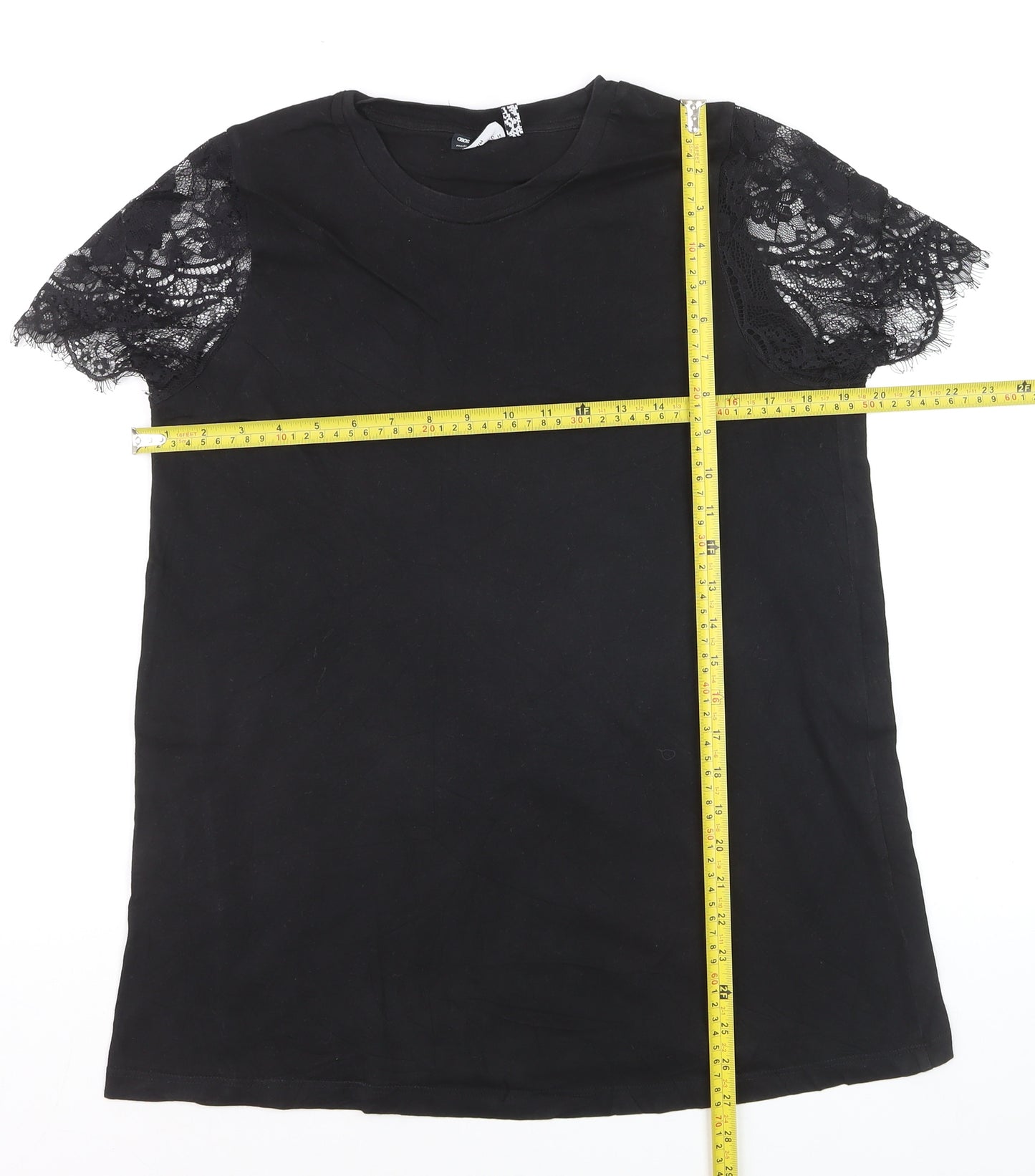 ASOS DESIGN Women’s Black Lace Sleeve Maternity T-Shirt Size 10