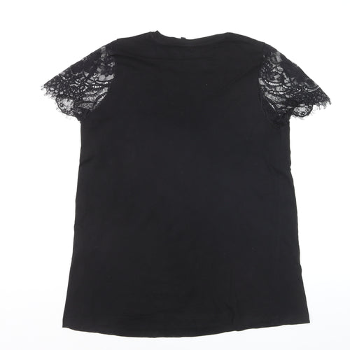 ASOS DESIGN Women’s Black Lace Sleeve Maternity T-Shirt Size 10