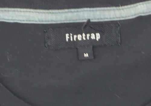 Firetrap Men's Black Gothic Rock Graphic Crew Neck Cotton T-Shirt Size M