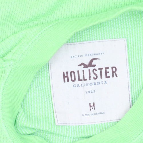 Hollister Men's Green Long Sleeve Slim Fit Cotton Top M